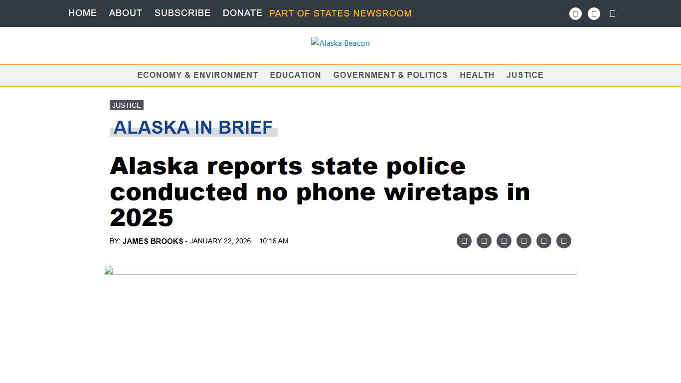Alaska reports state police conducted no phone wiretaps in 2025 Alaska Beacon
